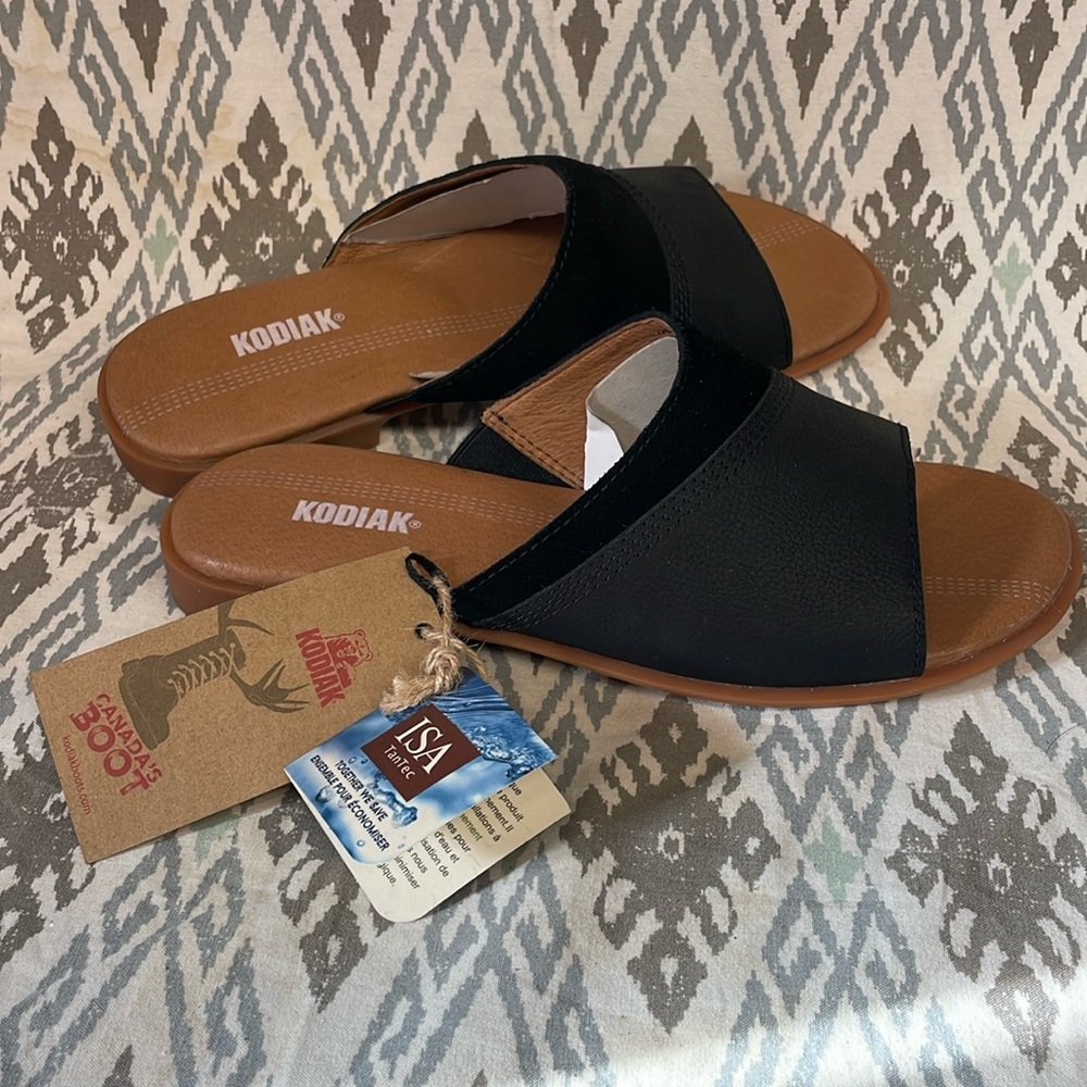 Kodiak Women’s Black Slide Sandals with Cushioned Footbed